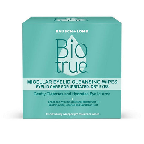 Bausch + Lomb, Biotrue Micellar Eyelid Cleansing Wipes, 30 Count Bausch + Lomb