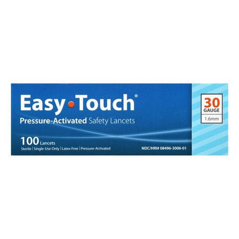 Easy Touch, Pressure Activated Safety Lancets 30 Gauge, 100 Count Easy Touch