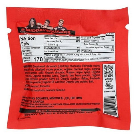 Mid-Day Squares, Almond Crunch Protein Chocolate Bars, 1.16 Oz (Case Of 12)