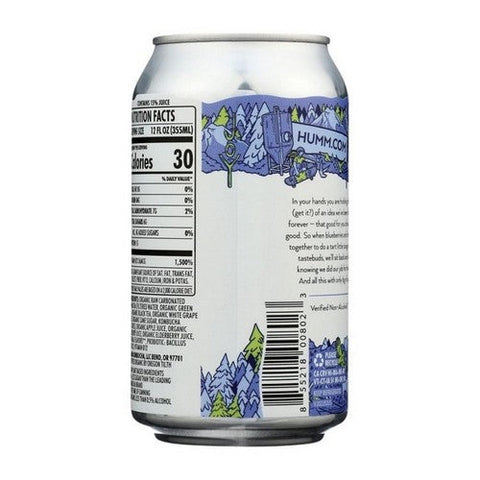 Humm Kombucha, Blueberry Mint Kombucha, 12 Oz (Case Of 6) Humm Kombucha