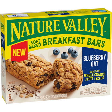 Soft Baked Breakfast Blueberry Oat Bars 8.85 Oz (Case Of 6) by Nature Valley