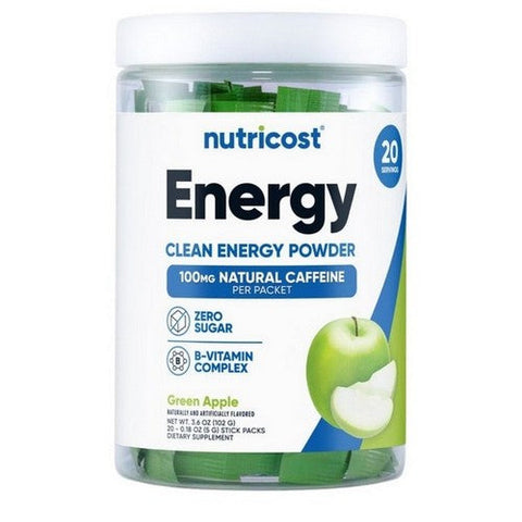 Nutricost, Energy Complex Stickpacks Green Apple, 20 Sticks Nutricost
