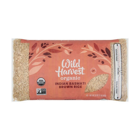 Organic Indian Basmati Brown Rice 32 Oz (Case Of 12) by Wild Harvest