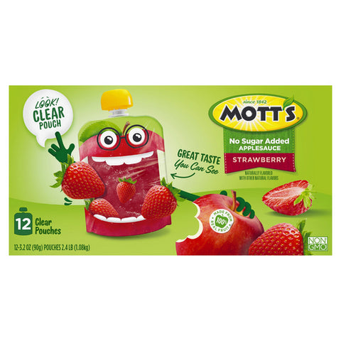 No Sugar Added Strawberry Applesauce 38.4 Oz (Case Of 4) by Mott's