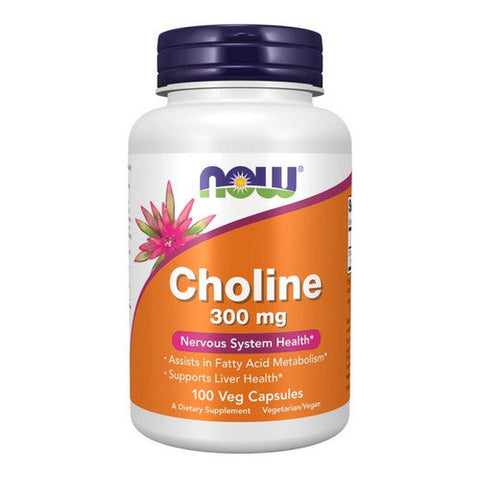 Now Foods, Choline, 300 mg, 100 Veg Capsules Now Foods