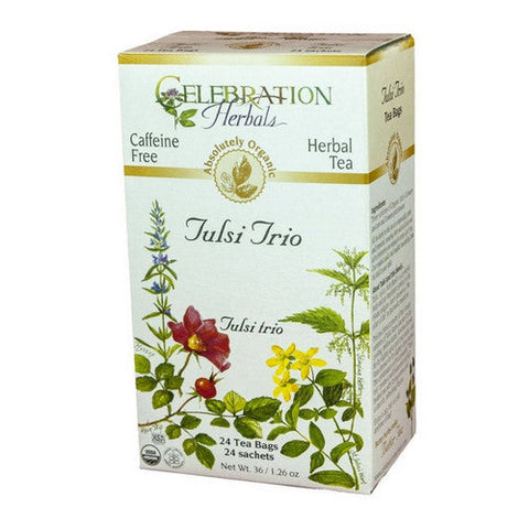 Celebration Herbals, Tulsi Trio Blend Tea PQ, 24 Bags Celebration Herbals
