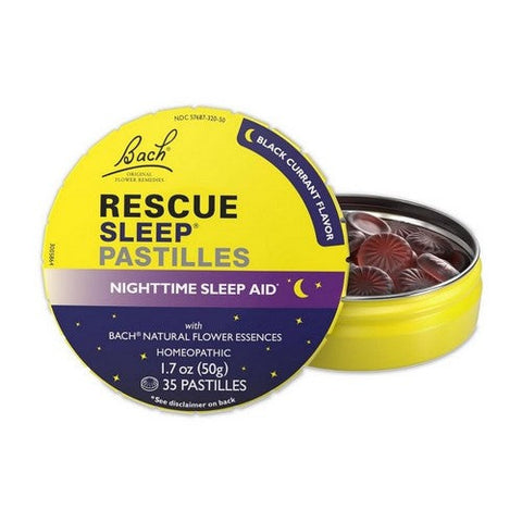 Bach, Rescue Sleep Pastilles Black Current, 50 Grams Bach