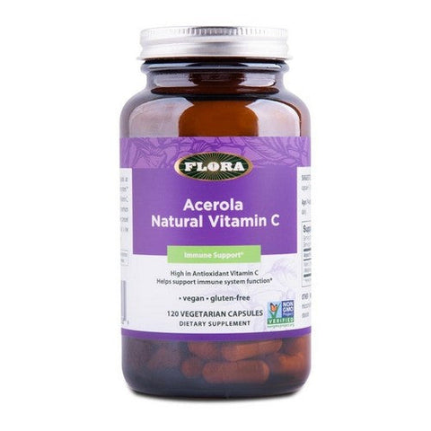 Flora, Acerola Natural Vitamin C, 120 Veg Caps Flora