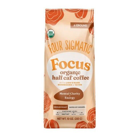 Focus Organic Half Caf Ground Coffee 10 Oz by Four Sigma Foods Inc