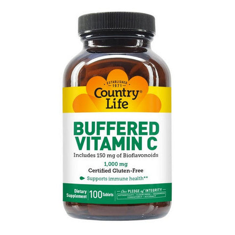 Country Life, Buffered Vitamin C with Bioflavonoids, 1000 MG, 100 Tabs Country Life