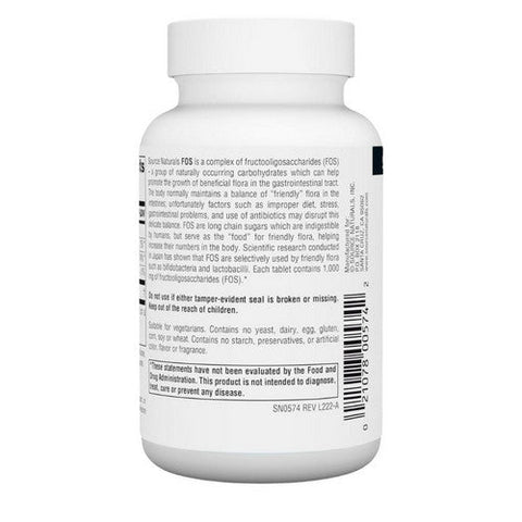 Source Naturals, FOS (Fructooligosaccharides), 1000 MG, 50 Tabs Source Naturals