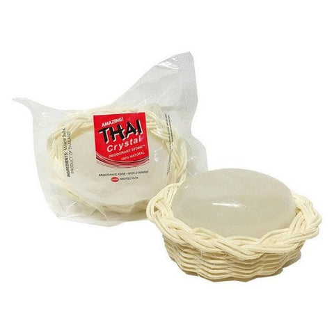 Thai Deodorant Stone, Crystal Deodorant Stone With Basket, 1 Bar Thai Deodorant Stone