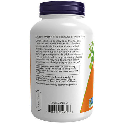 Now Foods, Cinnamon Bark, 600 mg, 240 Caps Now Foods