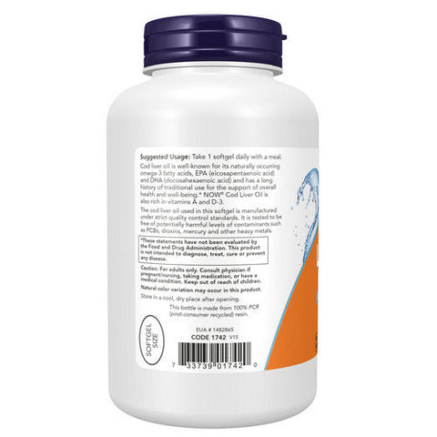 Now Foods, Cod Liver Oil, 650 Mg, 250 Softgels Now Foods