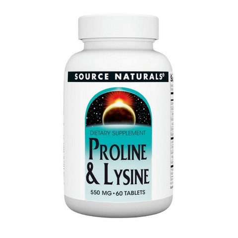 Source Naturals, Proline And Lysine, 275 mg, 60 Tabs Source Naturals