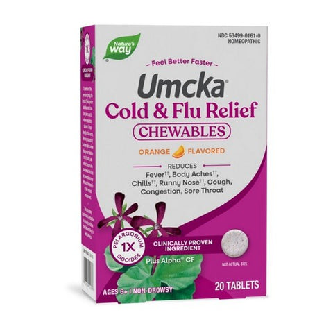 Umcka Cold And Flu Relief Chewables Orange 20 Chews by Nature's Way