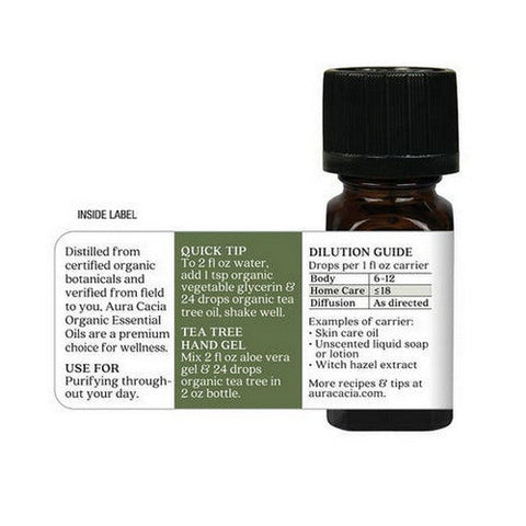 Aura Cacia, Organic Pure Aromatherapy Oil Tea Tree, 0.25 Oz Aura Cacia