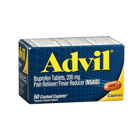 Advil, Ibuprofen Pain Reliever Fever Reducer, 200 mg, 50 Caplets Advil