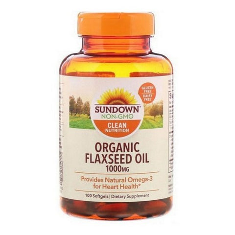 Sundown Naturals, Organic Flaxseed Oil, 1000 mg, 100 Softgels Sundown Naturals