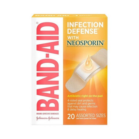 Band-Aid, Infection Defense With Neosporin Adhesive Bandages Assorted Sizes, 20 Count Band-Aid
