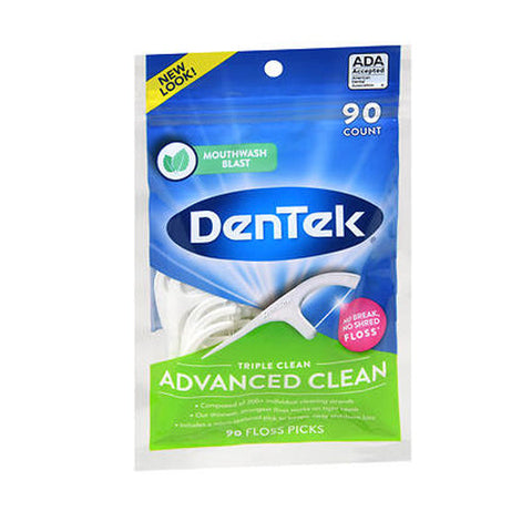 Dentek, Triple Clean Advanced Clean Floss Picks Mouthwash Blast, 90 Count Dentek